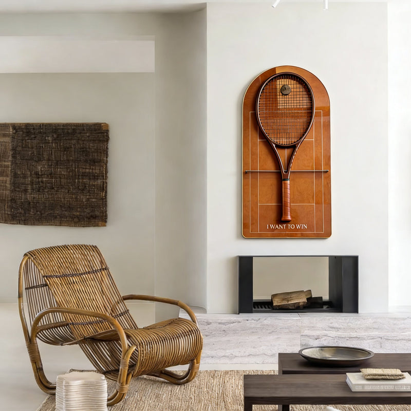 Cargue la imagen en el visor de la galería, French Open Roland Garros Inspired Tennis Racket Display Case – Wall Mount Frame for Racquet Storage & Display - Polar Tech Australia
