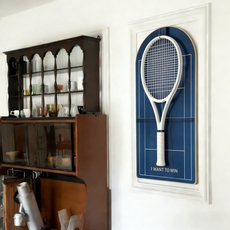Load image into Gallery viewer, Australian Open Inspired Tennis Racket Wall Mount – Minimalist Display Holder & Storage Frame - Polar Tech Australia