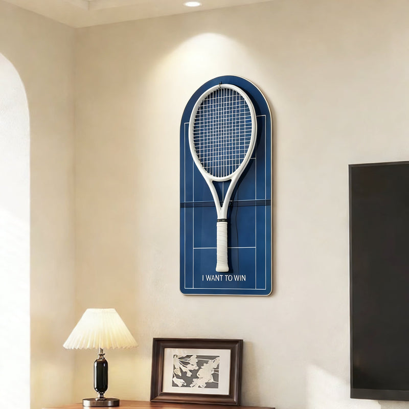 Load image into Gallery viewer, Australian Open Inspired Tennis Racket Wall Mount – Minimalist Display Holder & Storage Frame - Polar Tech Australia