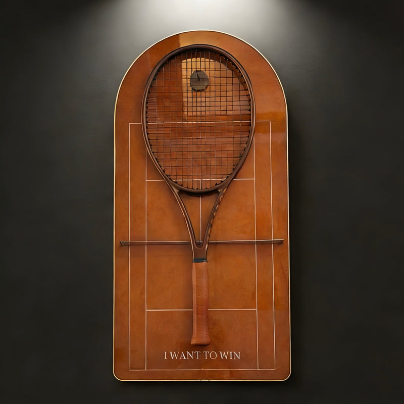 Cargue la imagen en el visor de la galería, French Open Roland Garros Inspired Tennis Racket Display Case – Wall Mount Frame for Racquet Storage & Display - Polar Tech Australia