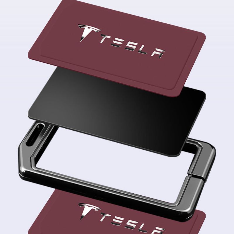 Chargez l'image dans la visionneuse de la galerie, Tesla Zinc Alloy + Leather Card Key Case for Model 3 & Model Y - Polar Tech Australia