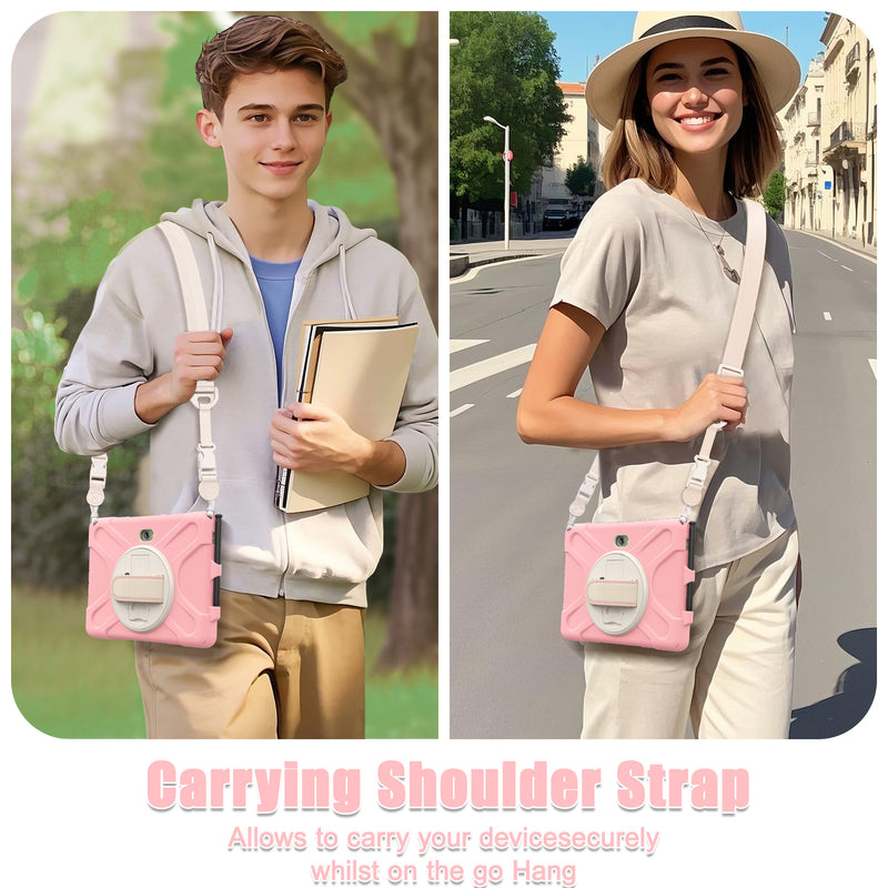 Cargue la imagen en el visor de la galería, Samsung Galaxy Tab Active Pro / Active 4 Pro / Active 5 Pro Series - Heavy Duty 360 Degree Rotate Stand Hand Strap Case With Shoulder Strap - Polar Tech Australia