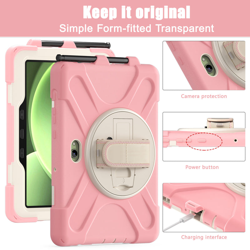 Cargue la imagen en el visor de la galería, Samsung Galaxy Tab Active Pro / Active 4 Pro / Active 5 Pro Series - Heavy Duty 360 Degree Rotate Stand Hand Strap Case With Shoulder Strap - Polar Tech Australia