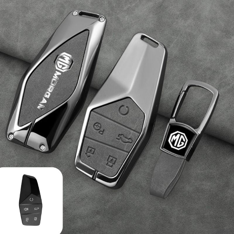 Cargue la imagen en el visor de la galería, MG Zinc Alloy + PU Leather Smart Remote Control Car Key Fob Case Cover For MG ONE - Polar Tech Australia