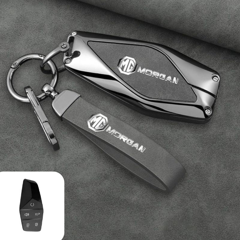 Cargue la imagen en el visor de la galería, MG Zinc Alloy + PU Leather Smart Remote Control Car Key Fob Case Cover For MG ONE - Polar Tech Australia