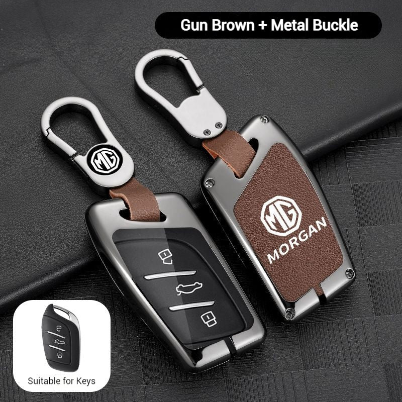 Cargue la imagen en el visor de la galería, MG Zinc Alloy + PU Leather Car Key Fob Case Cover For MG3, MG5, MG6, MG7, ZST, ZS, GS, MG ONE, MG4 EV - Polar Tech Australia