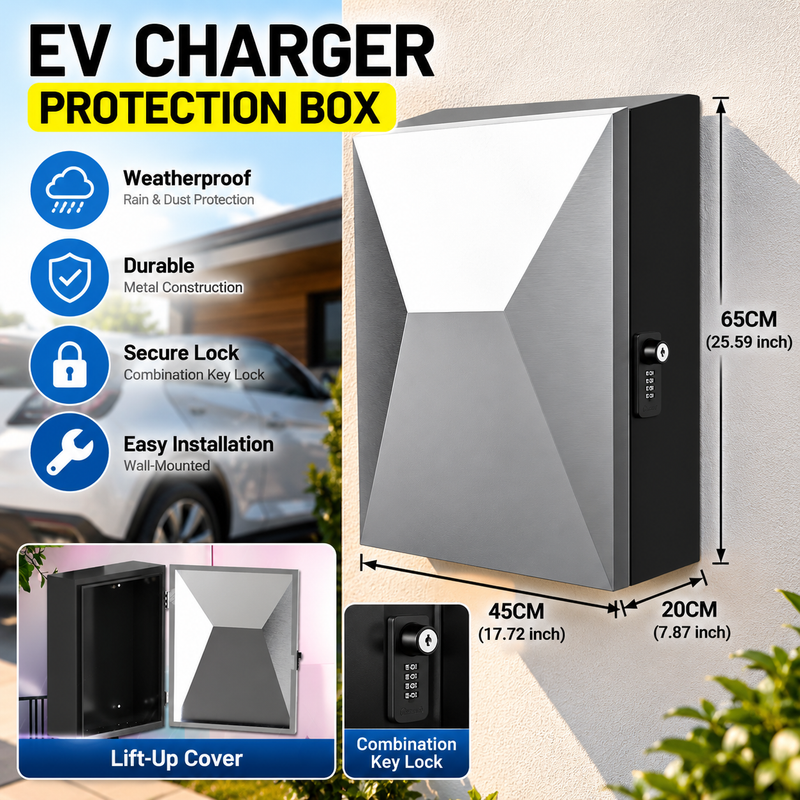 Load image into Gallery viewer, Universal EV Charging Protection Box – Wall-Mounted Weatherproof Metal Enclosure for Electric Vehicle Chargers - Polar Tech Australia