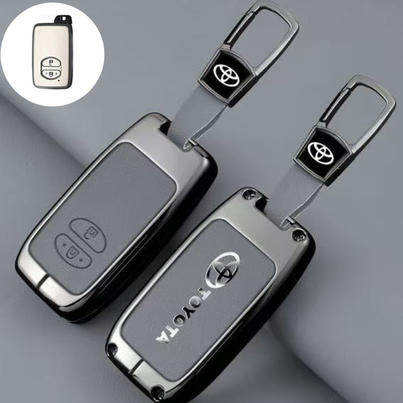 Load image into Gallery viewer, Toyota Full Metal  Coverage + PU Leather Car Key Fob Case Cover For Corolla, Camry, Prado, Avalon - i-Station Mobile Phone & Electronic Device Repair and Accessories