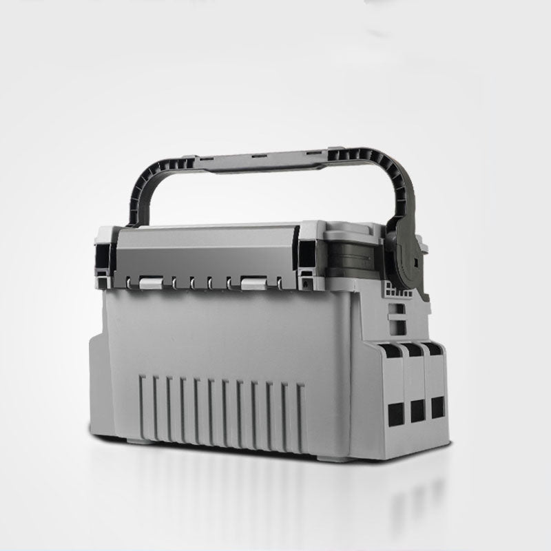 Cargue la imagen en el visor de la galería, Portable 2-Layer Fishing Tackle Box, Adjustable Compartment Tackle Bag with Rod & Cup Holder
