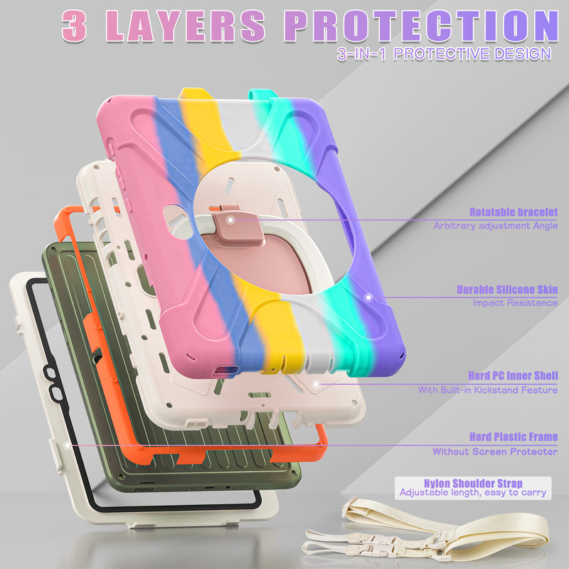 Cargue la imagen en el visor de la galería, Samsung Galaxy Tab Active Pro / Active 4 Pro / Active 5 Pro Series - Heavy Duty 360 Degree Rotate Stand Hand Strap Case With Shoulder Strap - Polar Tech Australia