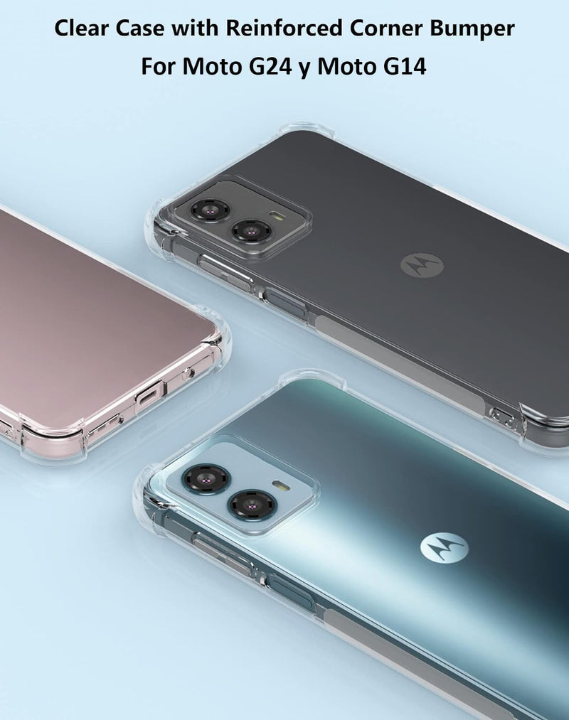 Cargue la imagen en el visor de la galería, Motorola Moto G24 / G04 / G04S / E14 / G24 Power 4G - AirPillow Cushion Transparent Soft Clear TPU Four Corners Protective Case - Polar Tech Australia