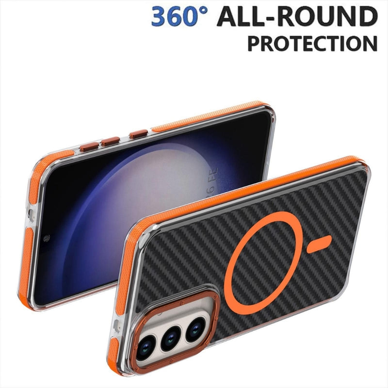 Chargez l'image dans la visionneuse de la galerie, Samsung Galaxy S26 FE - Dual-Tone Carbon Fiber Texture MagSafe Phone Case