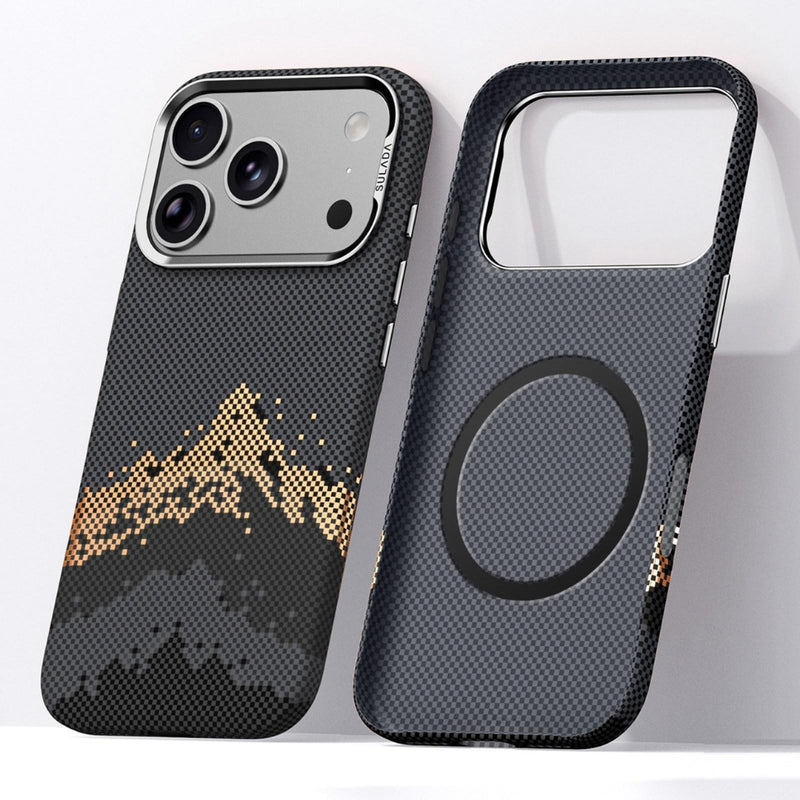 Cargue la imagen en el visor de la galería, Apple iPhone 18 Pro - Kevlar Pixel Grid Texture Magnetic Phone Case
