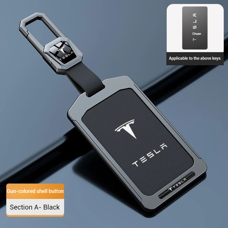Cargue la imagen en el visor de la galería, Tesla Alloy-Framed Leather Card Key Case for Model 3 & Model Y - Polar Tech Australia