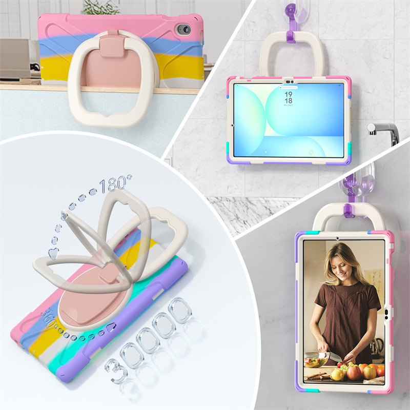 Cargue la imagen en el visor de la galería, Samsung Tab S10 FE Plus 13.1" 2025 - 360 Degree Rotation Heavy Duty EVA Kid Friendly Ring Holder Stand Case - i-Station Mobile Phone & Electronic Device Repair and Accessories