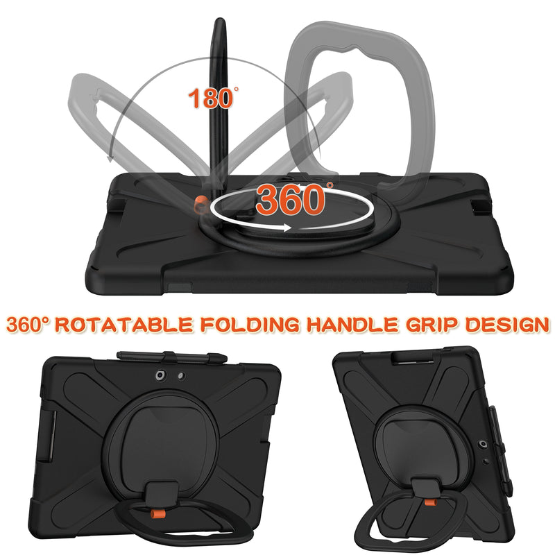 Chargez l'image dans la visionneuse de la galerie, Microsoft Surface Pro X - 360 Degree Rotate Shockproof Heavy Duty Tough Stand Handle Ring Holder Case Cover - Polar Tech Australia