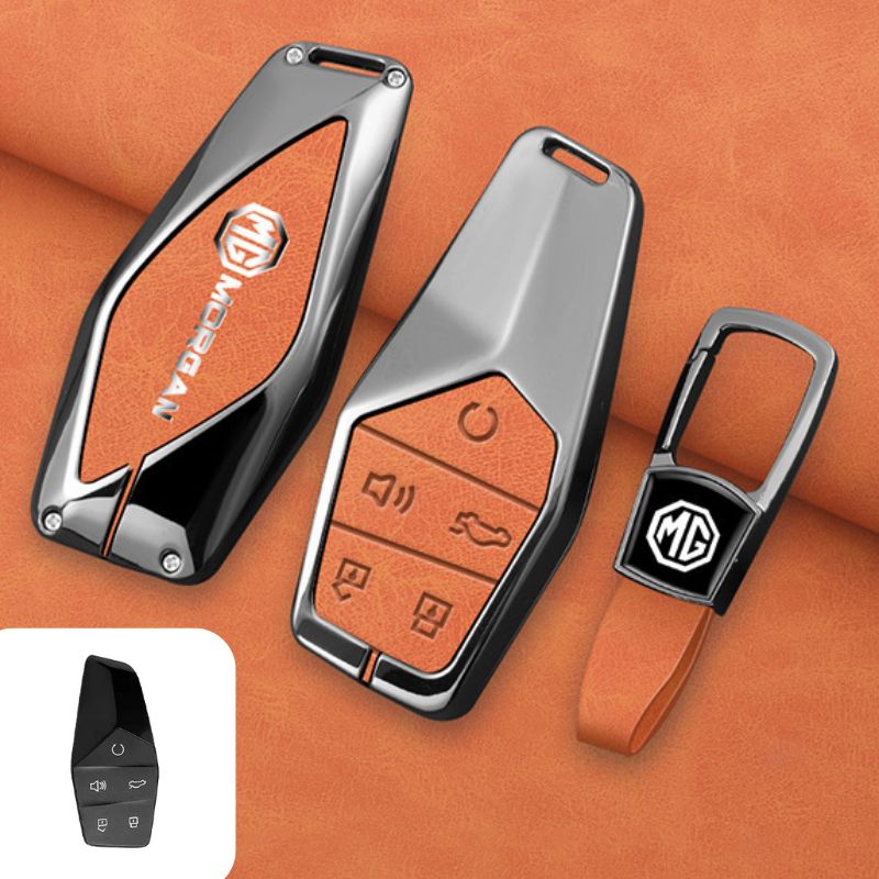 Cargue la imagen en el visor de la galería, MG Zinc Alloy + PU Leather Smart Remote Control Car Key Fob Case Cover For MG ONE - Polar Tech Australia