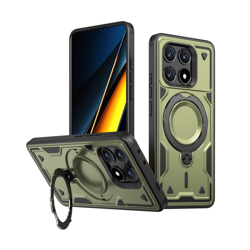 Cargue la imagen en el visor de la galería, Xiaomi Poco X6 Pro - TPU+PC 2-in-1 Material Shockproof Protective Case with Metal Rotating Stand - Polar Tech Australia