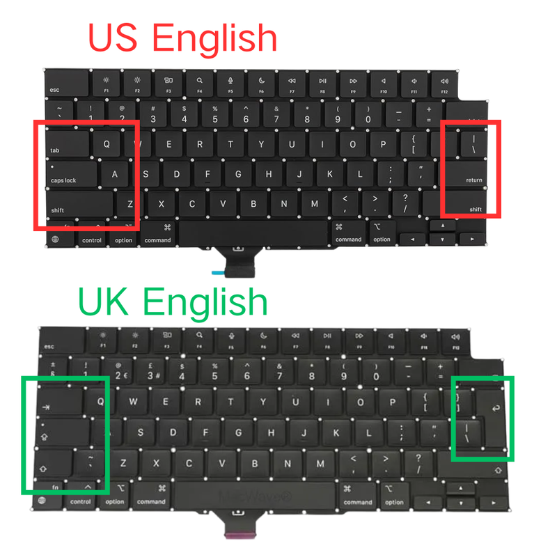 Load image into Gallery viewer, MacBook Pro 14" A2442 A2779 / MacBook Pro 16" A2485 A2780 / A3185 A3186 A3401 A3403 - Keyboard US UK English Layout