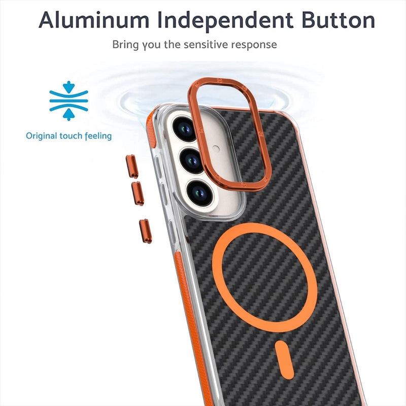 Chargez l'image dans la visionneuse de la galerie, Samsung Galaxy S26 FE - Dual-Tone Carbon Fiber Texture MagSafe Phone Case
