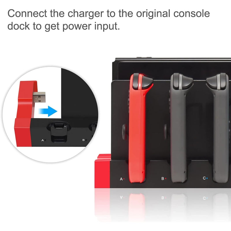 Cargue la imagen en el visor de la galería, Compatible with Nintendo Switch JoyCon Charging Dock 1-4pcs Joy Con Charging Dock with Individual LED Indicator for Nintendo Switch Joy-Con