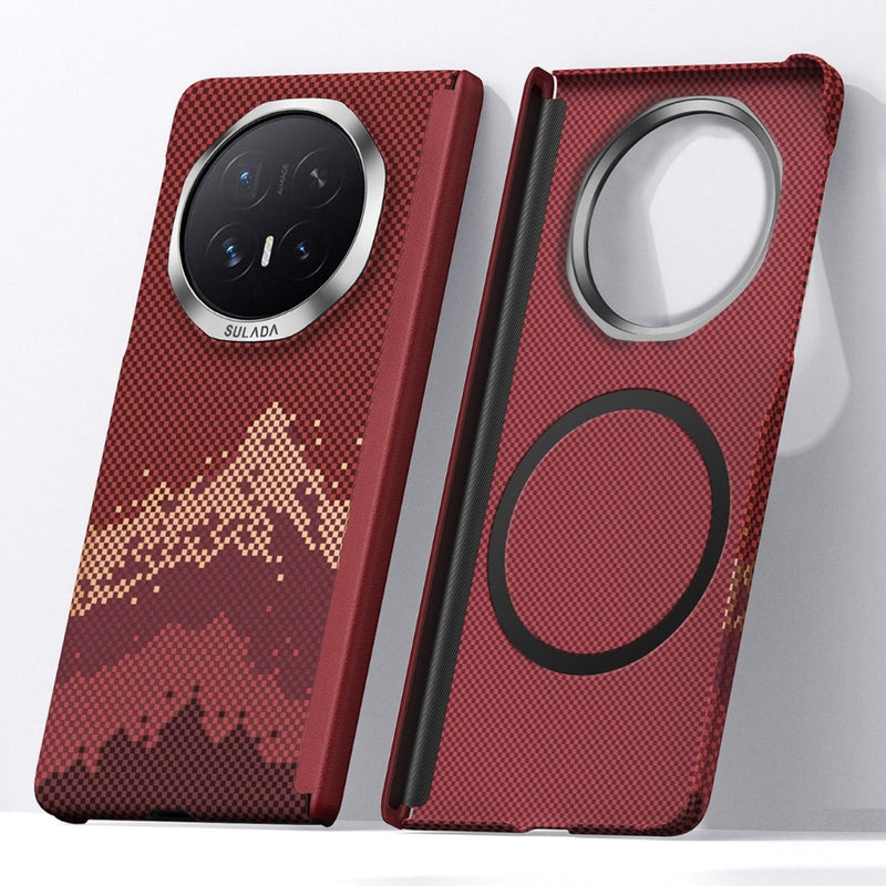 Chargez l'image dans la visionneuse de la galerie, Honor Magic V6 - Kevlar Pixel Grid Texture Magnetic Phone Case