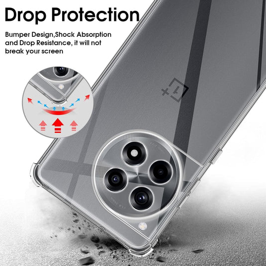 OnePlus 1+12/12R - AirPillow Cushion Transparent Soft Clear TPU Four Corners Protective Case - Polar Tech Australia