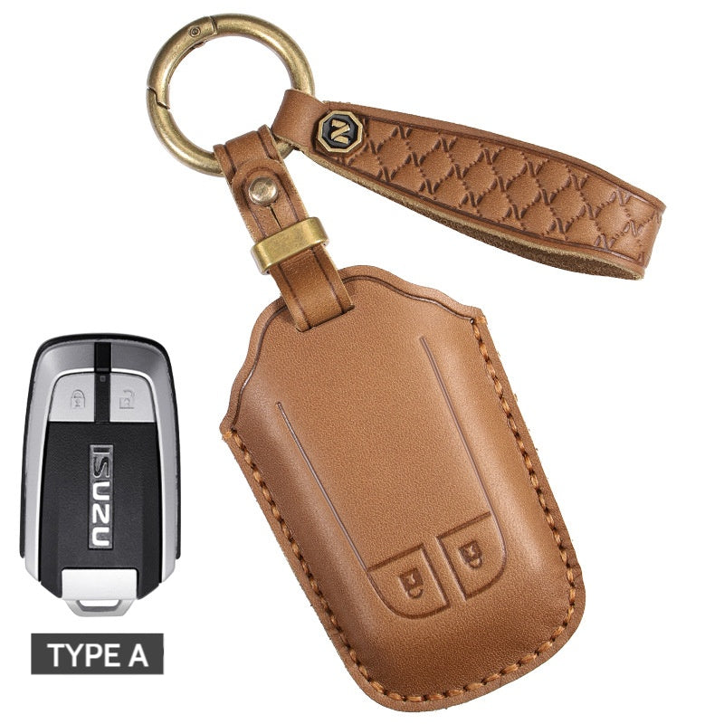 Chargez l'image dans la visionneuse de la galerie, Isuzu Genuine Leather Full-cover Design Car Key Case Cover for D-Max, MU-X, Ruimai, RE-MAX