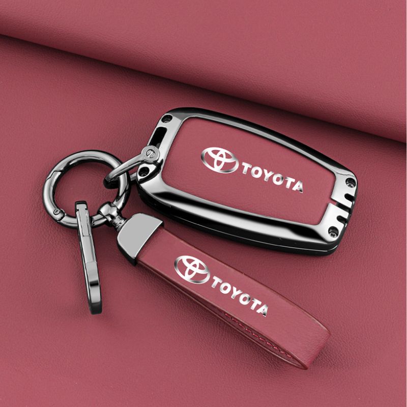 Cargue la imagen en el visor de la galería, Toyota Full Metal Coverage + PU Leather Car Key Fob Case Cover For Camry, Corolla, RAV4, Highlander, C-HR, Prius, Avalon - Polar Tech Australia