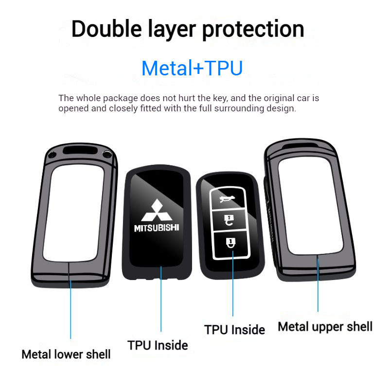 Load image into Gallery viewer, Mitsubishi Zinc Alloy + TPU Car Key Fob Case Cover For Outlander, ASX, Eclipse Cross, L200, Pajero, Triton, Lancer EX - Polar Tech Australia