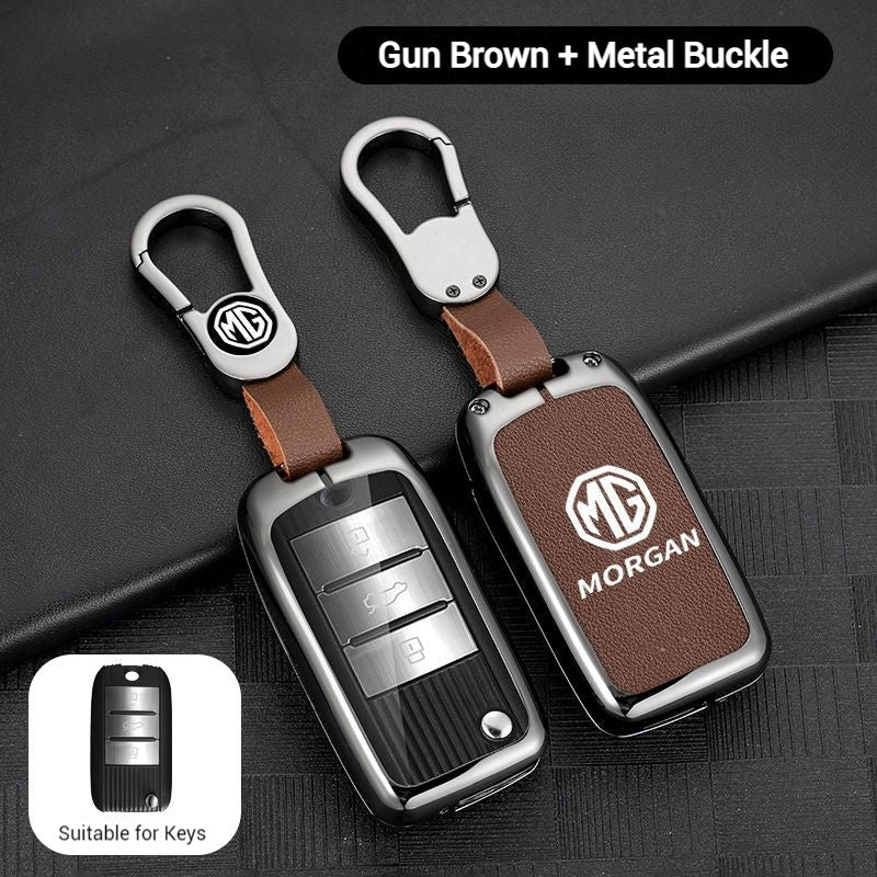 Cargue la imagen en el visor de la galería, MG Zinc Alloy + PU Leather Car Key Fob Case Cover For MG3, MG5, MG6, MG7, ZST, ZS, GS, MG ONE, MG4 EV - Polar Tech Australia