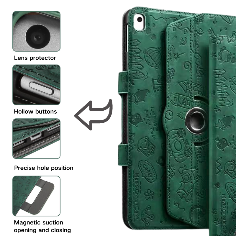 Cargue la imagen en el visor de la galería, Apple iPad 5/6 9.7'' 5/6th Gen (2017/2018) Smart 360° Degree Rotate Stand Leather Case - Polar Tech Australia