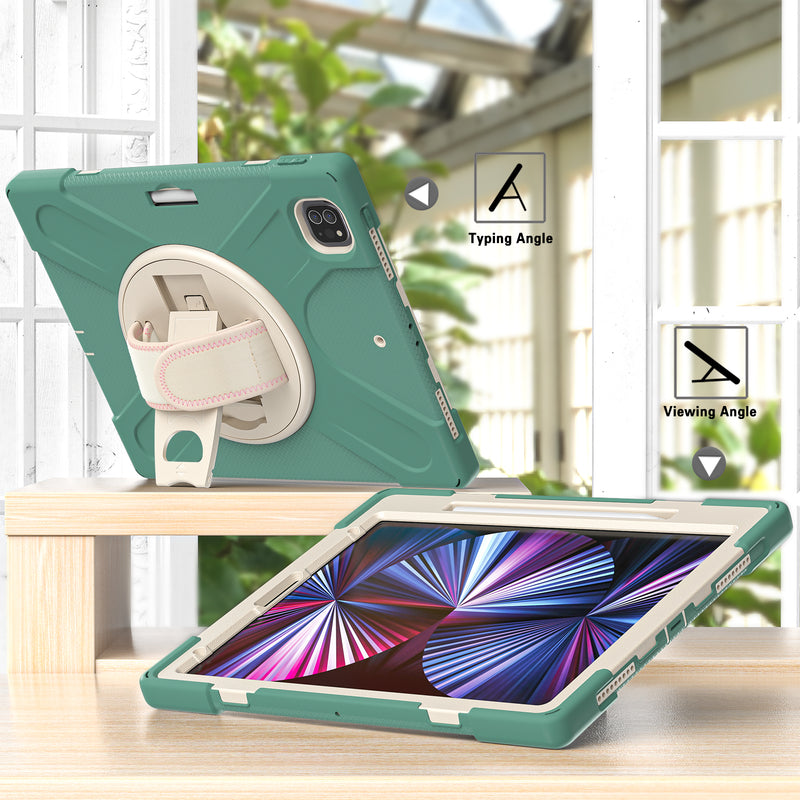 Cargue la imagen en el visor de la galería, Apple iPad Pro 12.9" 4th/5th/6th Gen 360 Degree Rotation Heavy Duty Hand Strap Handle Case - Polar Tech Australia