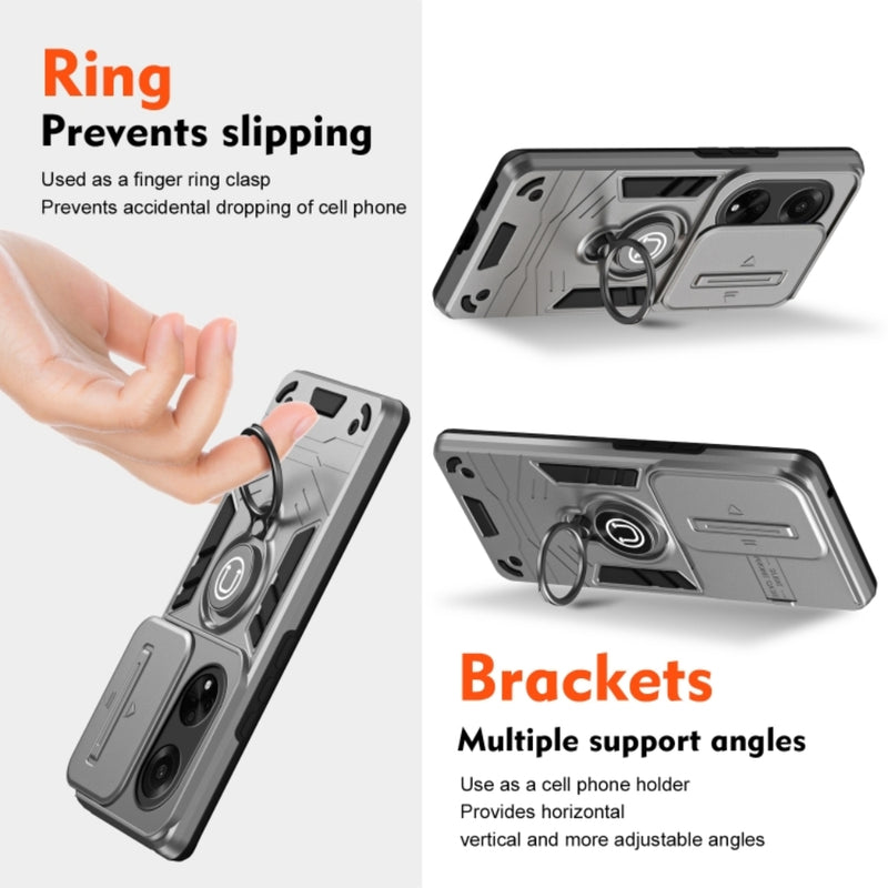 Load image into Gallery viewer, OPPO A78 4G (CPH2565) - Heavy Duty Ring Holder Case with Shockproof & Camera Guard Design - Polar Tech Australia
