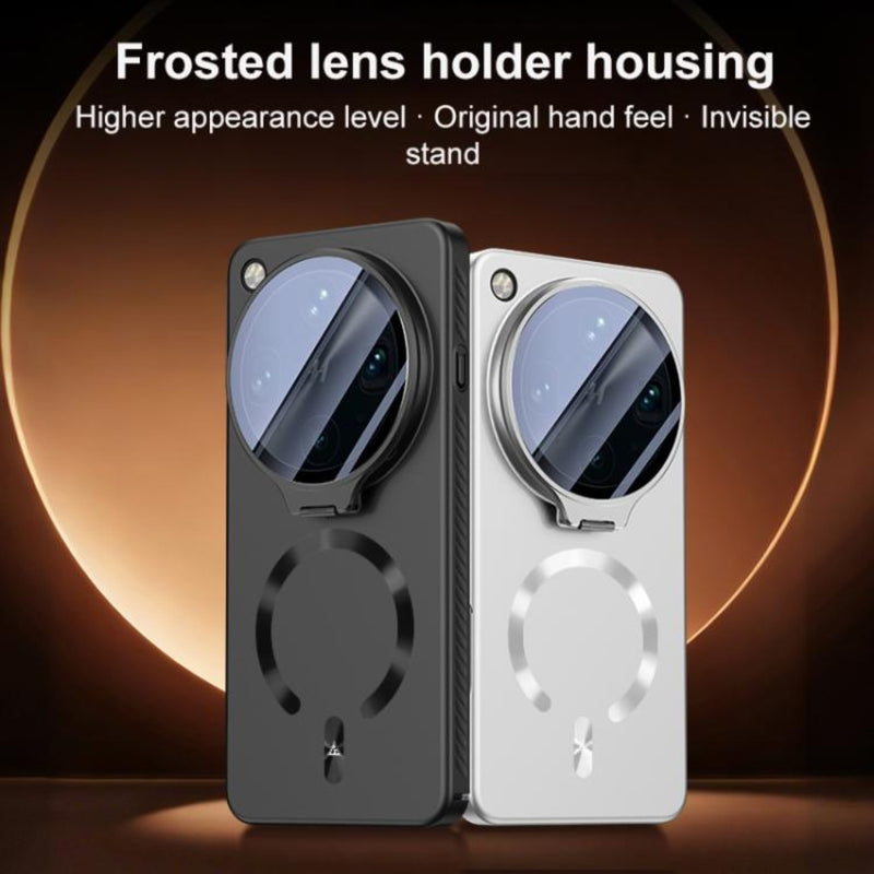 Chargez l'image dans la visionneuse de la galerie, OPPO Find X9 Ultra - Ice Crystal Solid Color U-Shaped Magnetic Invisible Lens Holder Frosted Phone Case - Polar Tech Australia