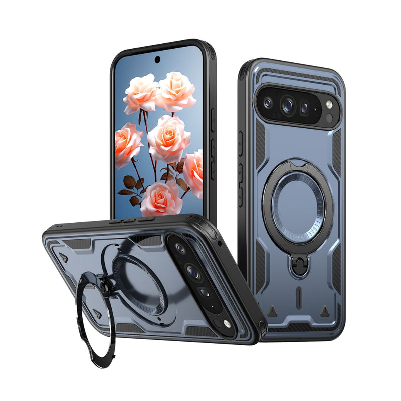Cargue la imagen en el visor de la galería, Google Pixel 10 Pro XL - TPU+PC 2-in-1 Material Shockproof Protective Case with Metal Rotating Stand - Polar Tech Australia