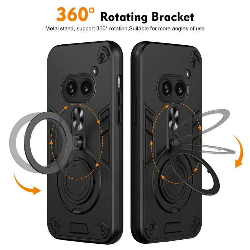 Cargue la imagen en el visor de la galería, Nothing Phone (2a) Plus - Metal Ring 360 Degree Rotating Holder PC Hybrid TPU Phone Case - Polar Tech Australia