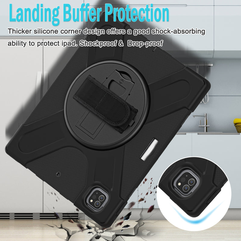 Cargue la imagen en el visor de la galería, Apple iPad Pro 12.9" 4th/5th/6th Gen 360 Degree Rotation Heavy Duty Hand Strap Handle Case - Polar Tech Australia