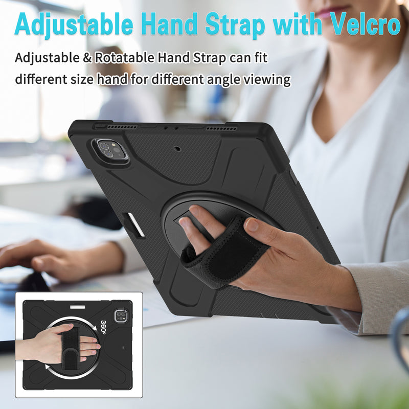 Cargue la imagen en el visor de la galería, Apple iPad Pro 12.9" 4th/5th/6th Gen 360 Degree Rotation Heavy Duty Hand Strap Handle Case - Polar Tech Australia
