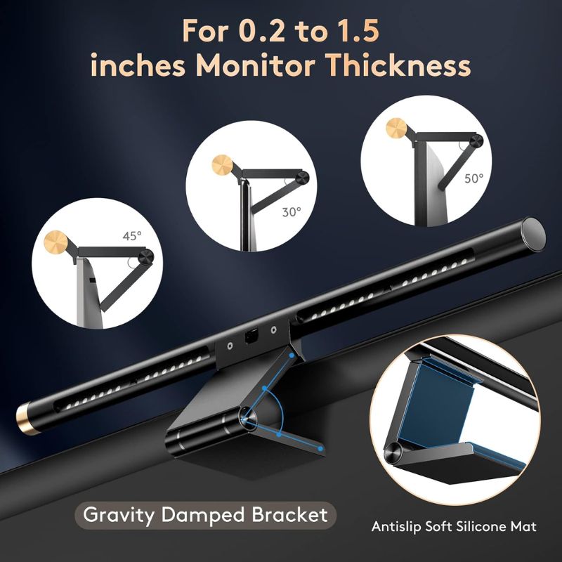 Cargue la imagen en el visor de la galería, LYMAX RGB Computer Monitor Light Bar with Remote Control, Eye-Care for Desktop Space Saving and Gaming Home Office