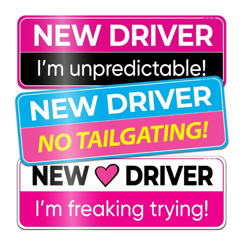 Cargue la imagen en el visor de la galería, Universal Magnetic New Driver Car Sign – Removable & Reusable Safety Sticker for Vehicles (3 Pack) - i-Station Mobile Phone & Electronic Device Repair and Accessories