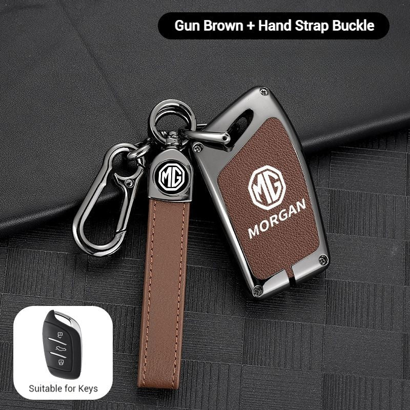Cargue la imagen en el visor de la galería, MG Zinc Alloy + PU Leather Car Key Fob Case Cover For MG3, MG5, MG6, MG7, ZST, ZS, GS, MG ONE, MG4 EV - Polar Tech Australia