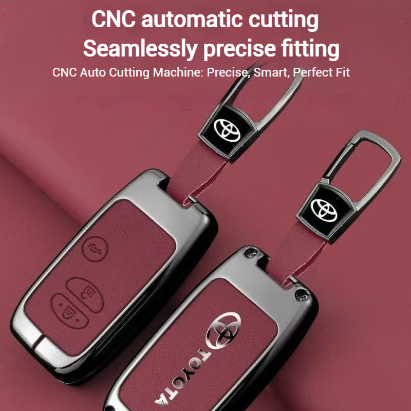 Load image into Gallery viewer, Toyota Full Metal Coverage + PU Leather Car Key Fob Case Cover For Corolla, Camry, Prado, Avalon - i-Station Mobile Phone & Electronic Device Repair and Accessories