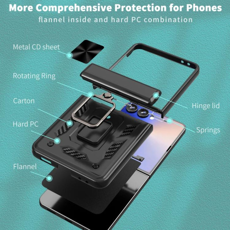 Load image into Gallery viewer, Samsung Galaxy Z Flip7 5G - Sliding Window Hinge Phone Case with Ring Stand - Polar Tech Australia