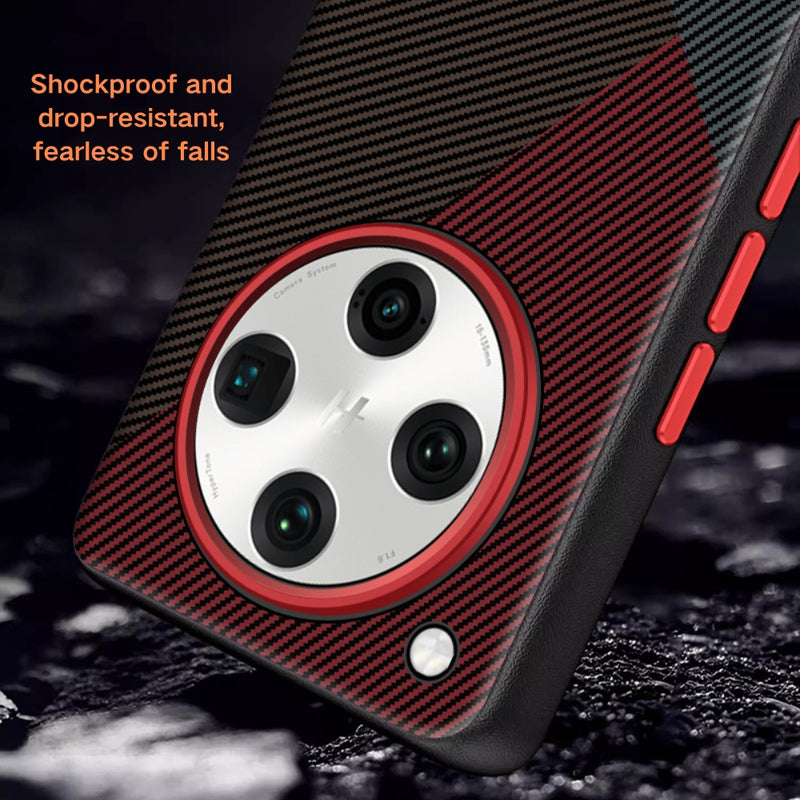 Load image into Gallery viewer, OPPO Find X8 Pro (CPH2659) - Carbon Fiber Textured Vegan Leather Shockproof Protective Case - Polar Tech Australia