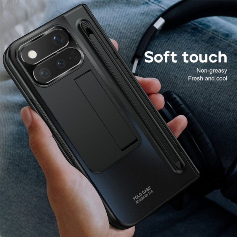 Chargez l'image dans la visionneuse de la galerie, Google Pixel 11 Pro Fold - Electroplated Hinge Full-Cover Shockproof Case (With Stylus Pen)