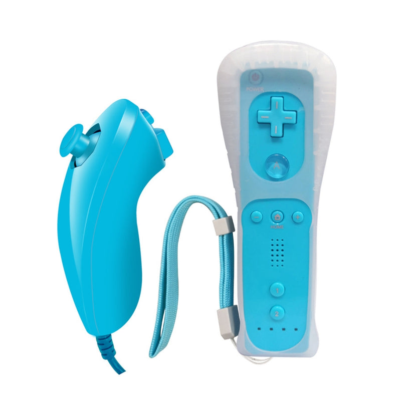 Cargue la imagen en el visor de la galería, Nintendo Wii Game Controllers – Right Remote + Left Nunchuk Controller with Silicone Case and Wrist Strap