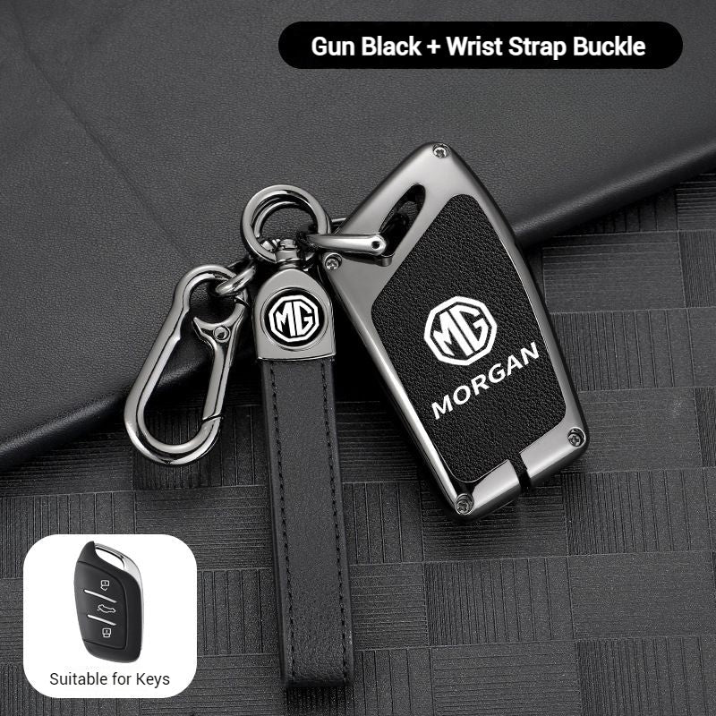 Cargue la imagen en el visor de la galería, MG Zinc Alloy + PU Leather Car Key Fob Case Cover For MG3, MG5, MG6, MG7, ZST, ZS, GS, MG ONE, MG4 EV - Polar Tech Australia
