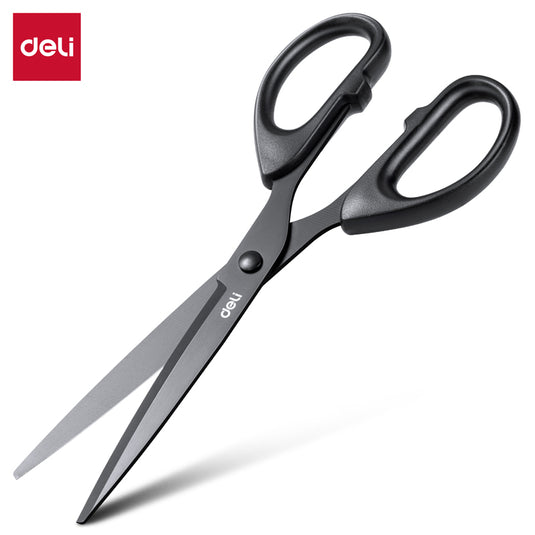 Deli 6009S - Black Scissors Tijeras Stainless Steel Safety Exquisite - Polar Tech Australia