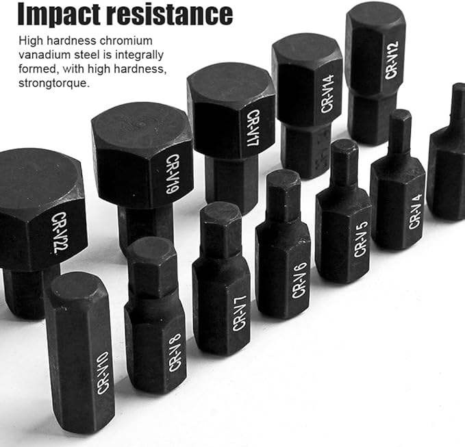 Cargue la imagen en el visor de la galería, Hi-Spec 14 in 1 Multiple Size CR-V Steel Hex Bit Socket With Storage Case - Polar Tech Australia